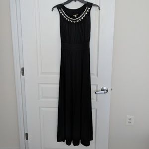 Long Black Jeweled Dress